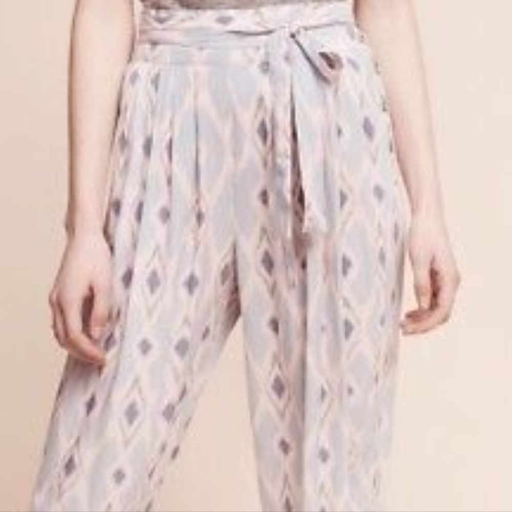 Anthropology Hei Hei Joggers Lounger Pastel Ikat  Pattern High Waist Pants